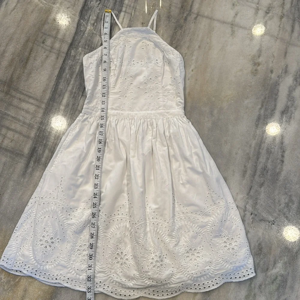 Abercrombie & fitch XS fit and flare halter mini dress cotton eyelet - Picture 4 of 16